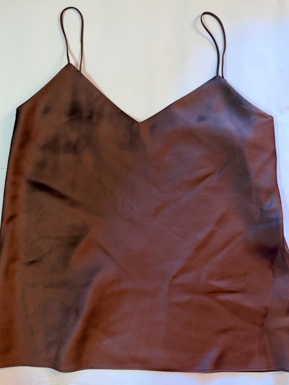 Club Monaco Brown Satin V-Neck Cami